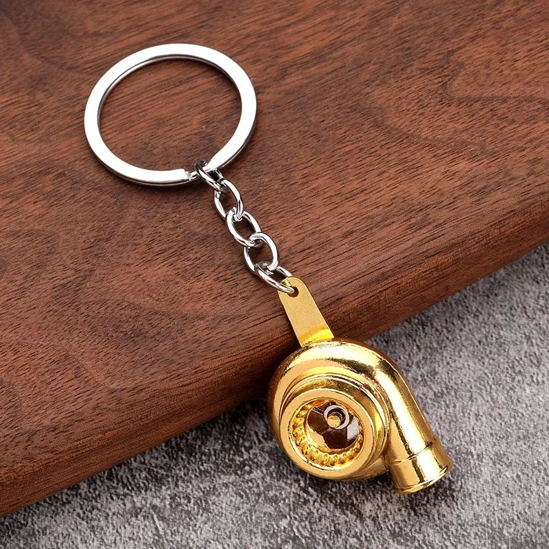 Creative Gear Head Keychain Speed Gearbox Keyring for Car Key Turbo Hub Brake Disc Pendant Shock Absorber Keys Holder Chain Ring