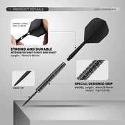 Huanqu Professional Dart Set, Six-Piece Dart Set with Spare Aluminum Shaft Flights and O-Rings, Complete Accessories, Durable Standard Darts, Indoor and Outdoor Competition Training Game Supplies, Universal Dart Set, Perfect