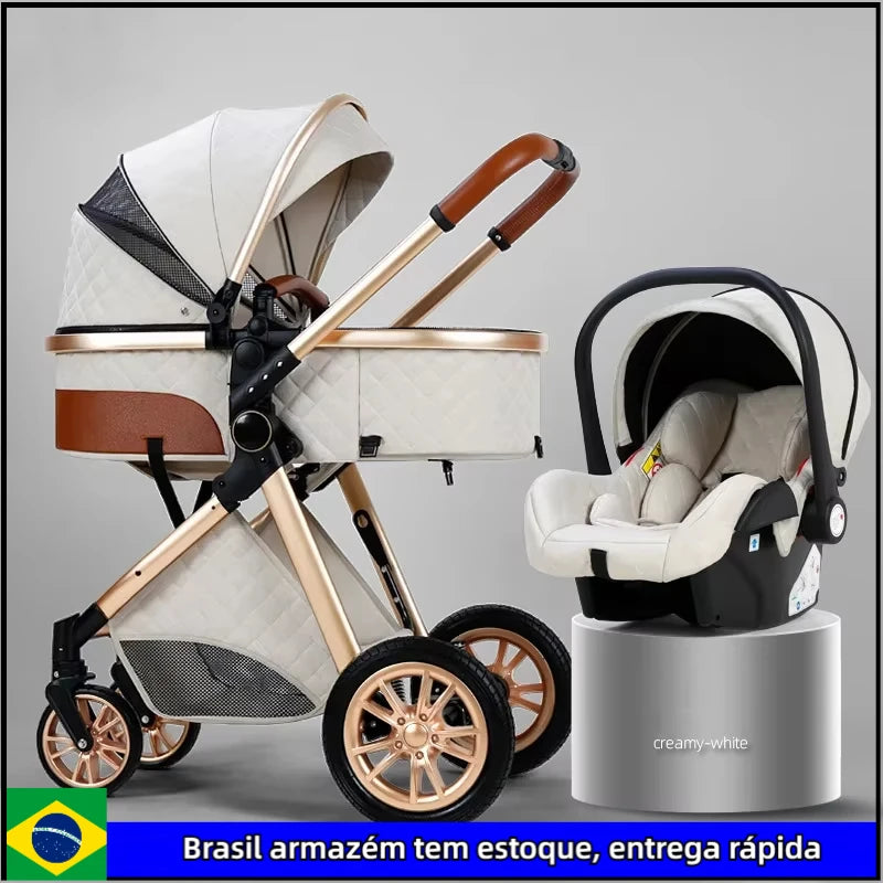 Multi-functional Baby Stroller 3 in1,Portable Baby Carriage,Fold Pram,High Landscape Stroller,Newborn stroller With Car-Seat