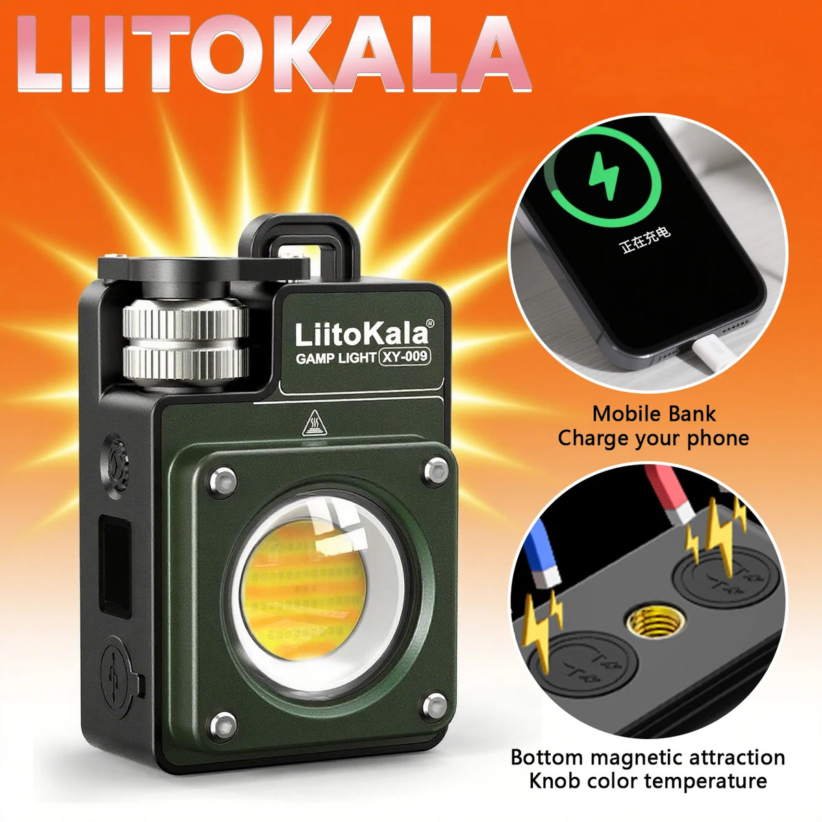 LiitoKala New Keychain Light 120-3500LM Rechargeable Flashlight Multifunctional Portable 3000mAh Battery Work Light