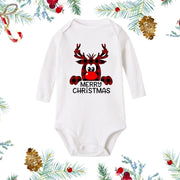 My First Christmas Newborn Baby White Long Sleeve Romper Cartoon Snowman Print Outfit Infant Baptism Bodysuit Clothes Xmas Gift