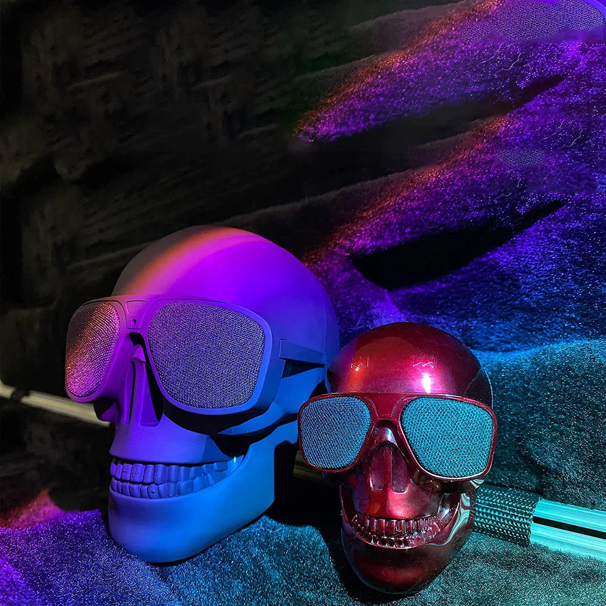 Wireless Bluetooth Skull Speaker Portablem Mini Larage Cool Stereo Sound Unique Enhanced Bass Speakers 5W Audio Music Player