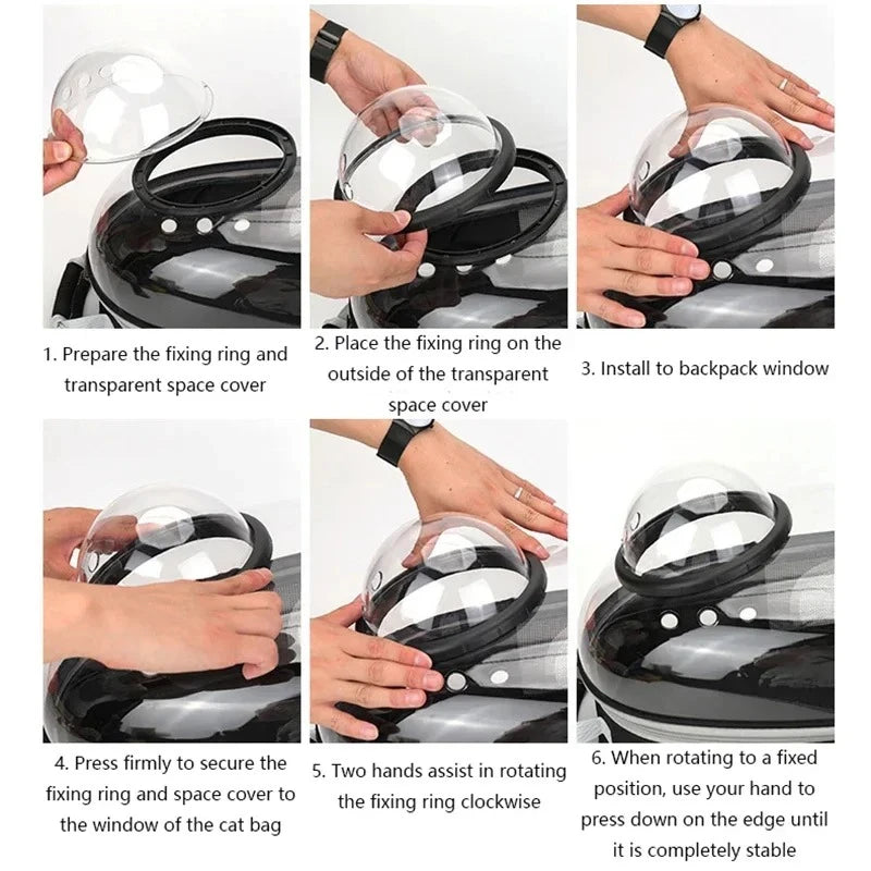 Transparent Space Capsule Breathable Portable Pet Carrier Backpack Carrying Bag for Dog Cat Puppy