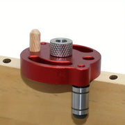 Self‑Centering Dowel Jig, Handheld Straight‑Hole Drill Guide Locator, Wood Panel Punching Tool for Woodworking Furniture Joints