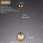 Modern Luxury Metal Chandelier Nordic Creative LED Glass Pendant Lamp Living Room Dining Room Bedside Simple Small Hanging Lamp