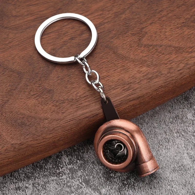Creative Gear Head Keychain Speed Gearbox Keyring for Car Key Turbo Hub Brake Disc Pendant Shock Absorber Keys Holder Chain Ring