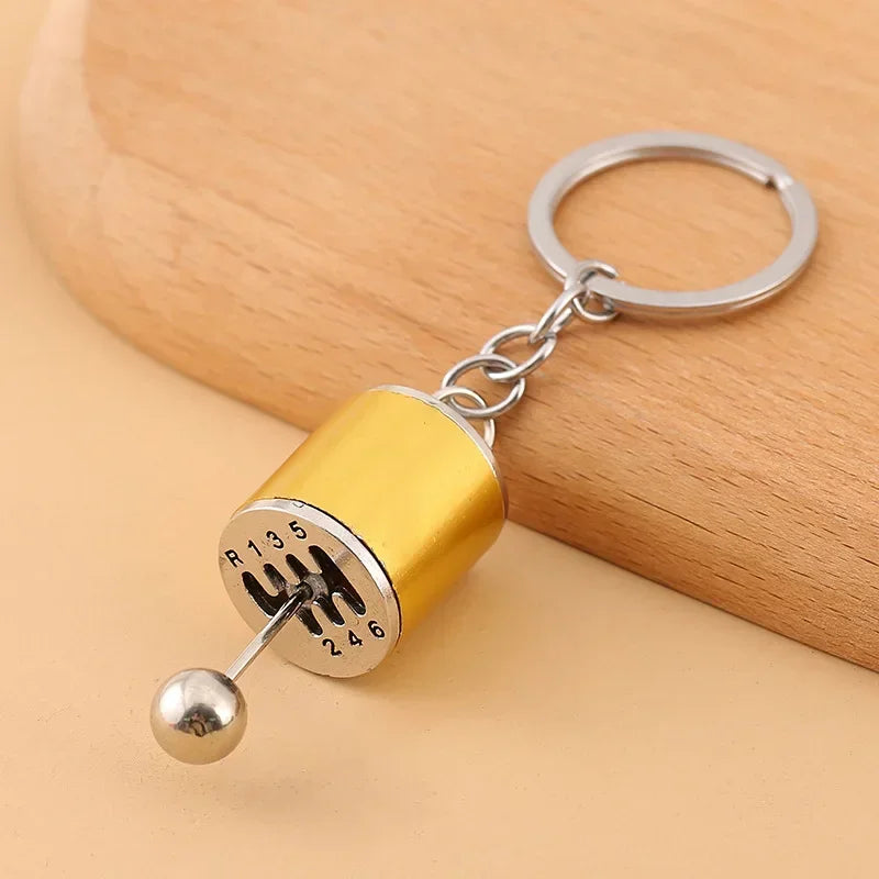 Creative Gear Head Keychain Speed Gearbox Keyring for Car Key Turbo Hub Brake Disc Pendant Shock Absorber Keys Holder Chain Ring