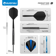Huanqu Professional Dart Set, Six-Piece Dart Set with Spare Aluminum Shaft Flights and O-Rings, Complete Accessories, Durable Standard Darts, Indoor and Outdoor Competition Training Game Supplies, Universal Dart Set, Perfect