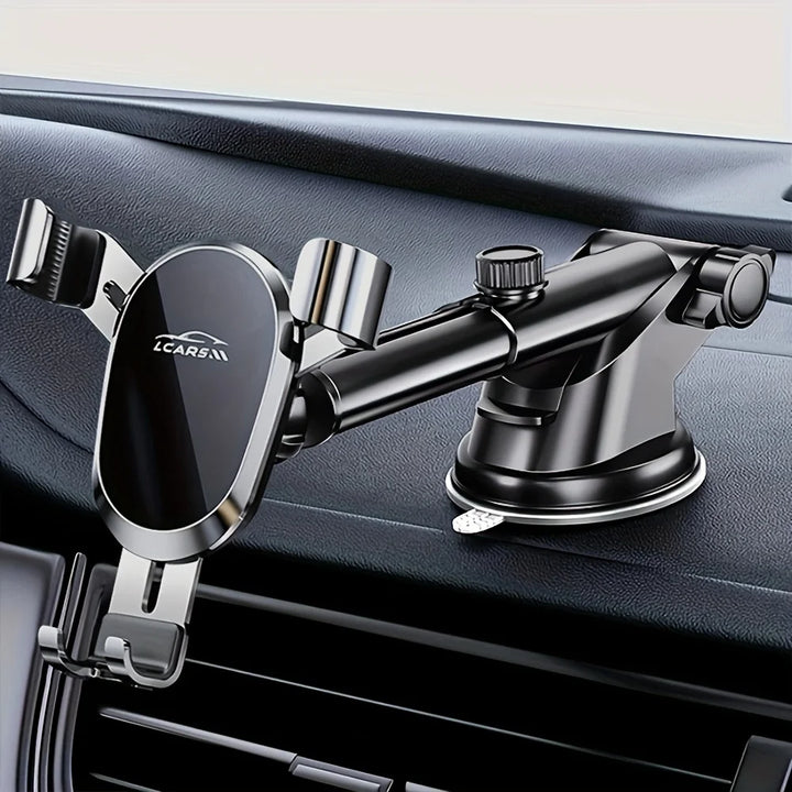 Lcars Car Phone Holder, Universal Gravity Mount for Vehicles, Anti-Shake Vacuum Suction Cup Adhesive Reinforced Holder, Dedicated Phone Holder for Dashboard Navigation and Entertainment, Suitable for Smartphones