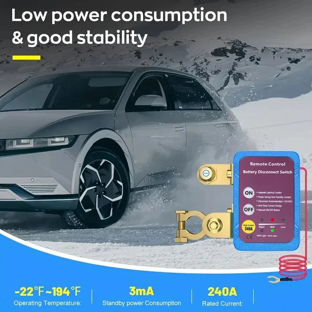 Remote control 12V car battery disconnect switch, view 4