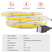 Flexible USB COB Light Strip