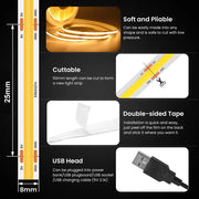 Flexible USB COB Light Strip