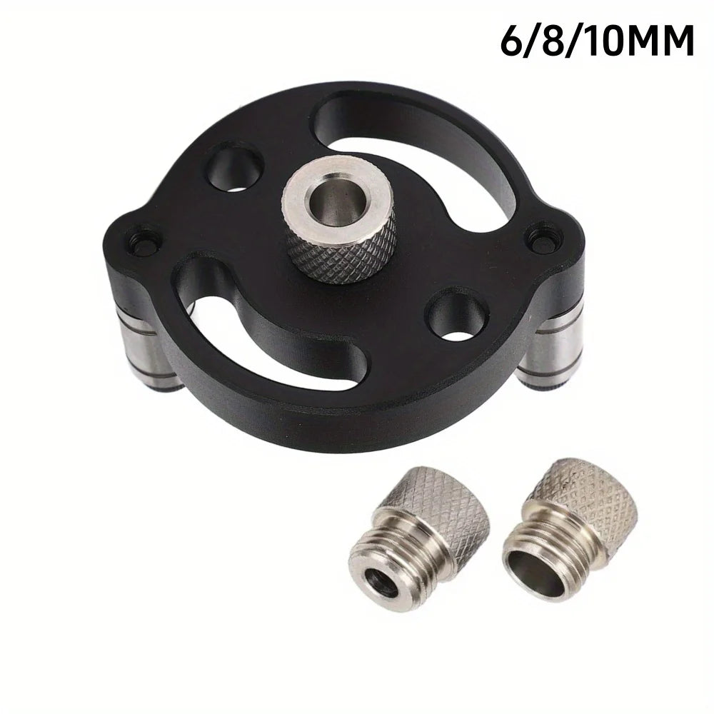 Self‑Centering Dowel Jig, Handheld Straight‑Hole Drill Guide Locator, Wood Panel Punching Tool for Woodworking Furniture Joints
