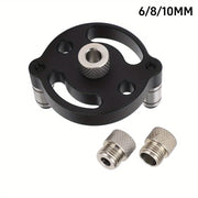 Self‑Centering Dowel Jig, Handheld Straight‑Hole Drill Guide Locator, Wood Panel Punching Tool for Woodworking Furniture Joints
