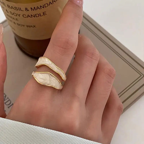 Adjustable Gold Geometric Ring