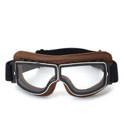 Motorcycle Glasses Windproof Motorcycle Helmet Glasses Sunglasses Retro Universal Folding Leather Retro Motorcycle Accessories