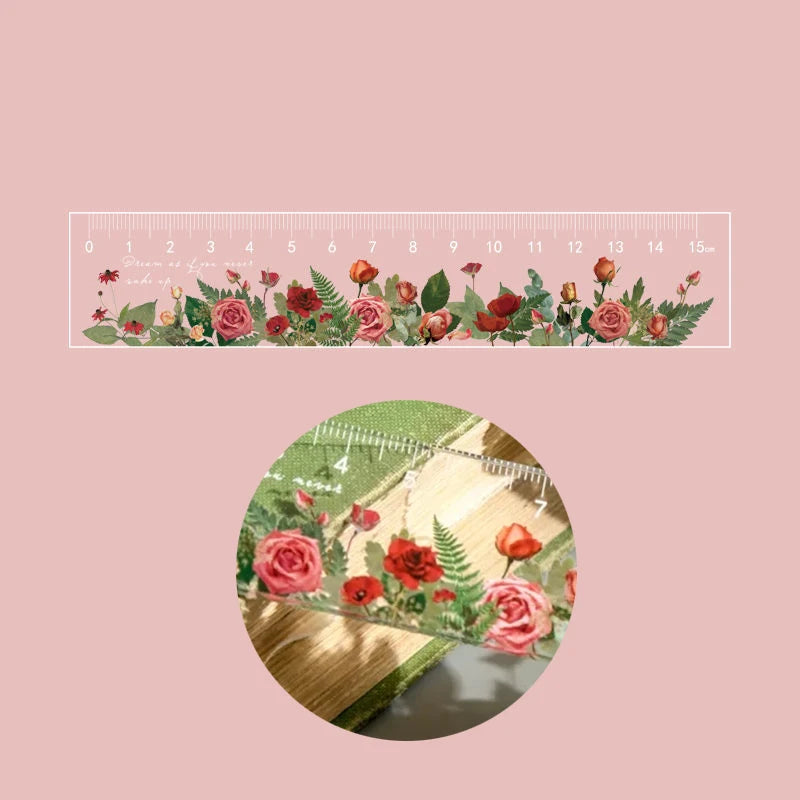 Plant Clear Ruler - Acrylic Ruler 5.91inch School Ruler With Centimeters