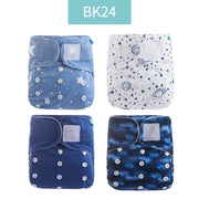 Happyflute New Desig Hot Sale 4Pcs OS Pocket Diaper Washable&Reusable Absorbent Ecological Diaper Cover Adjustable Baby Nappy