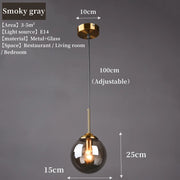 Modern Luxury Metal Chandelier Nordic Creative LED Glass Pendant Lamp Living Room Dining Room Bedside Simple Small Hanging Lamp