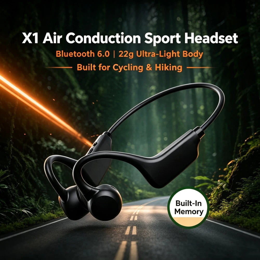 KEBIDUMEI Bluetooth 6.0 Air Conduction Earphones Sports Open-Ear Headphones Supports TF Card Outdoor Noise Reduction Headsets