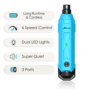6-Speed Dog Nail Grinder Enhanced Pet Nail Grinder Super Quiet Rechargeable Electric Dog Nail Trimmer Painless Paws Grooming