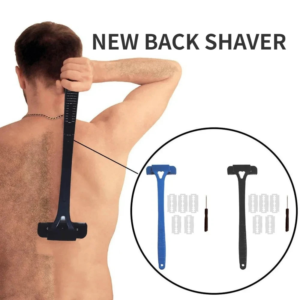 New Men Back Shaver Hair Body Shaver Safety Long Handle Foldable Trimmer Body Leg Long Handle Removal Shaving Razor Tool