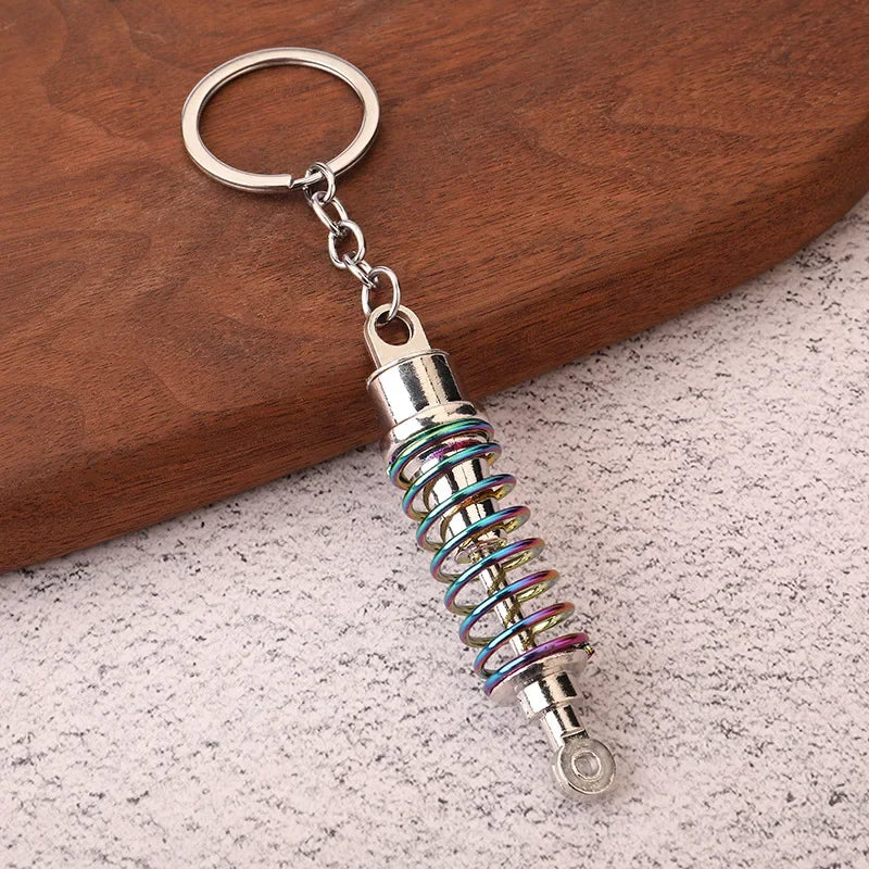 Creative Gear Head Keychain Speed Gearbox Keyring for Car Key Turbo Hub Brake Disc Pendant Shock Absorber Keys Holder Chain Ring