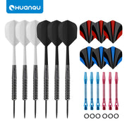 Huanqu Professional Dart Set, Six-Piece Dart Set with Spare Aluminum Shaft Flights and O-Rings, Complete Accessories, Durable Standard Darts, Indoor and Outdoor Competition Training Game Supplies, Universal Dart Set, Perfect