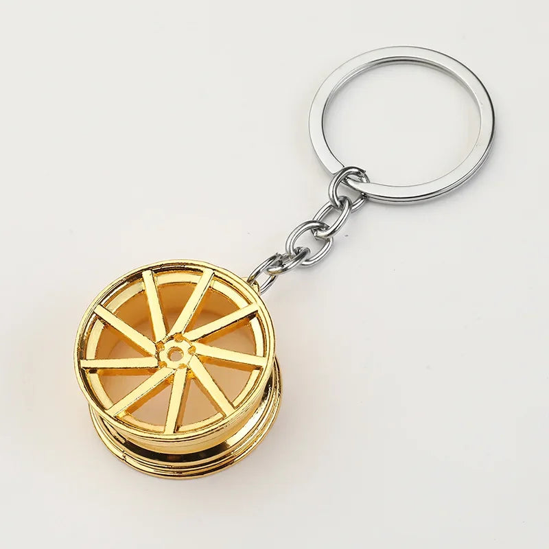 Creative Gear Head Keychain Speed Gearbox Keyring for Car Key Turbo Hub Brake Disc Pendant Shock Absorber Keys Holder Chain Ring