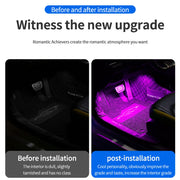 Footwell RGB interior LED light strips for cars, view 3