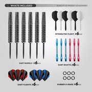 Huanqu Professional Dart Set, Six-Piece Dart Set with Spare Aluminum Shaft Flights and O-Rings, Complete Accessories, Durable Standard Darts, Indoor and Outdoor Competition Training Game Supplies, Universal Dart Set, Perfect