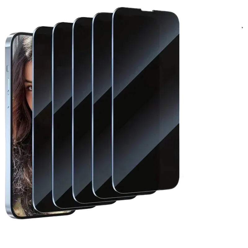 5Pcs Full Cover Privacy Screen Protector For iPhone 16 11 12 13 14 Pro Max Mini 8K Anti-spy Glass For iPhone 15 17 PRO XR XS MAX