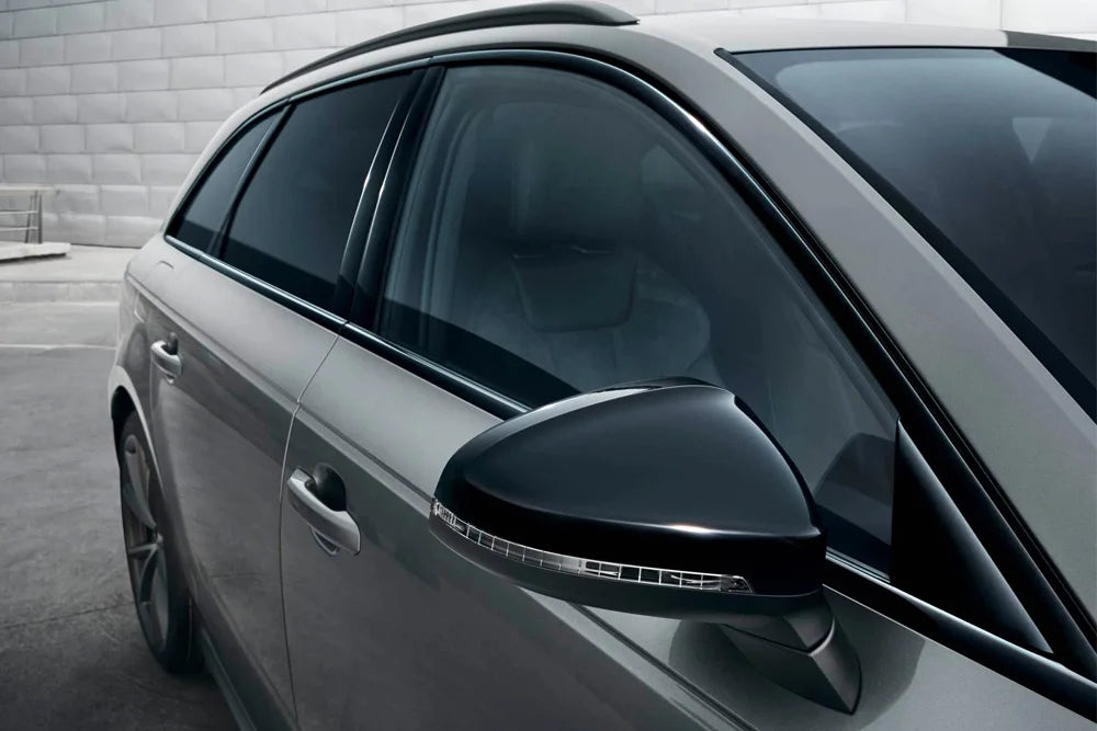 Glossy black chrome delete vinyl tape roll, view 3
