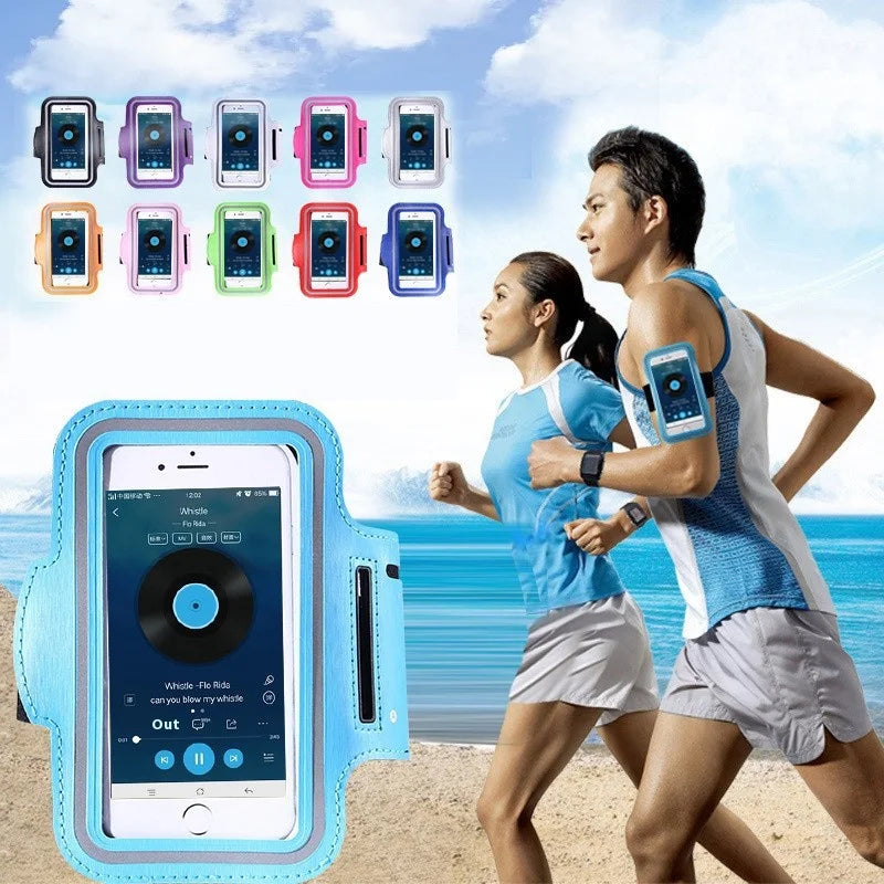 New Running Sports Phone Case Arm band For iPhone 15 14 Pro Max XR 6 7 8 Plus Samsung Note 20 10 S9 Maximum Capacity of 7 inches