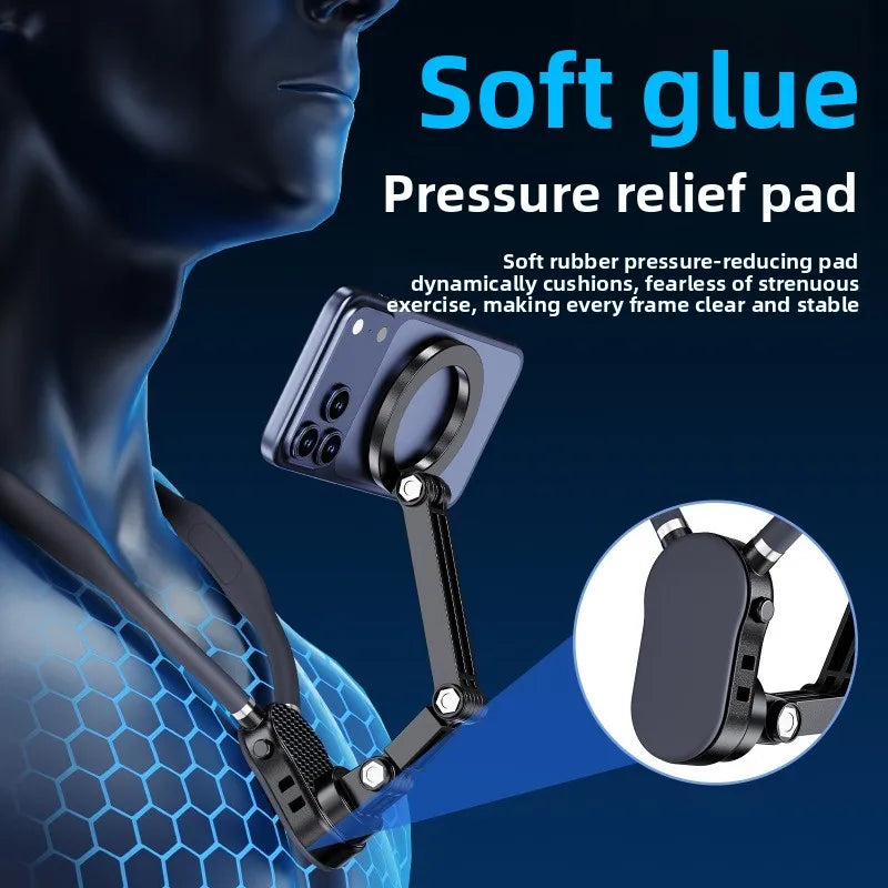 Silicone Magnetic Neck Halter Mobile Phone Holder for IPhone 16 15 14 13 for Huawei for Samsung FOR Xiaomi Selfie Stand Bracket