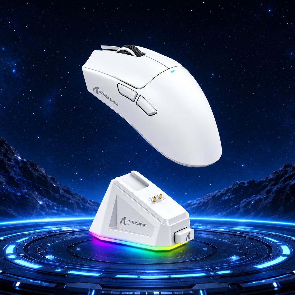 ATTACK SHARK X11 Rechargeable Gaming Mouse, PAW3311 Sensor, 800-22000 DPI, Wired 2.4GHz Bluetooth, Magnetic Charging Dock
