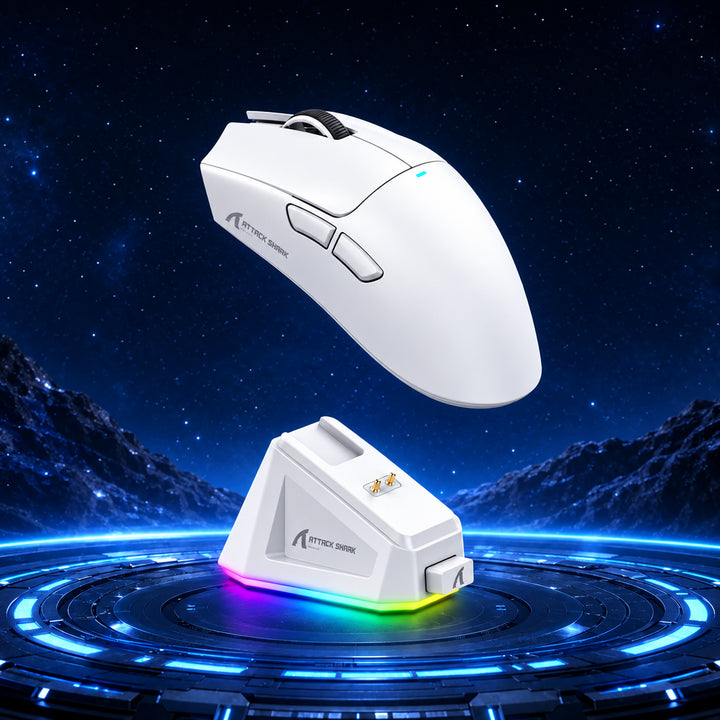ATTACK SHARK X11 Rechargeable Gaming Mouse, PAW3311 Sensor, 800-22000 DPI, Wired 2.4GHz Bluetooth, Magnetic Charging Dock