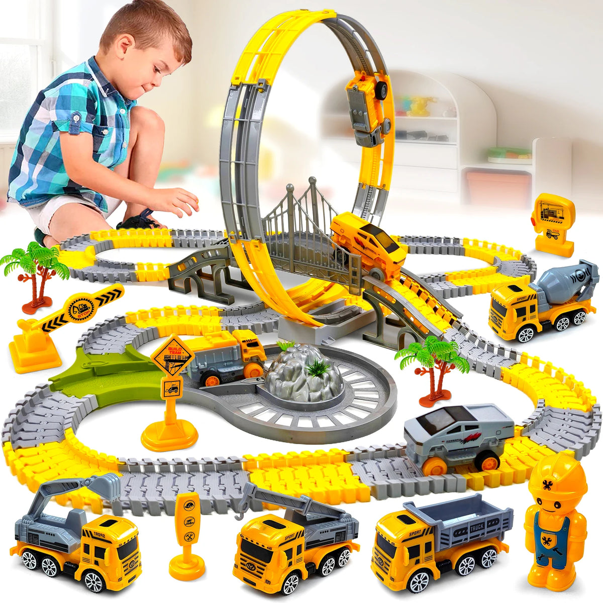 Children Magic Climbing Track Toy Engineering Car Kids Educational Toys Track Car Train Toys for Children Birthday Gift For Kid