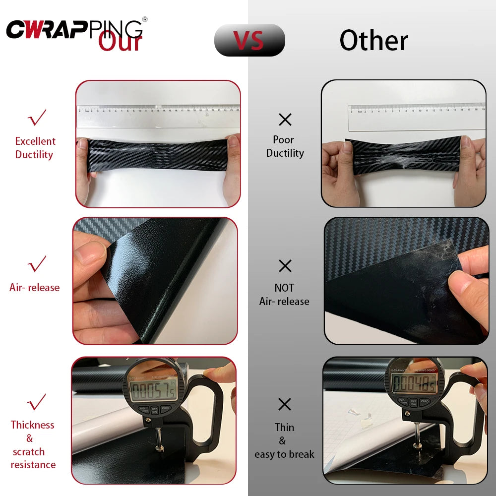 Carbon fiber vinyl wrap film for cars, view 6