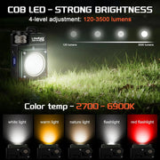 LiitoKala New Keychain Light 120-3500LM Rechargeable Flashlight Multifunctional Portable 3000mAh Battery Work Light