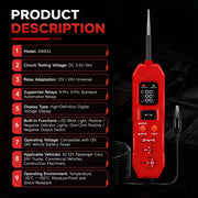 Automotive circuit and relay tester with digital display, view 2