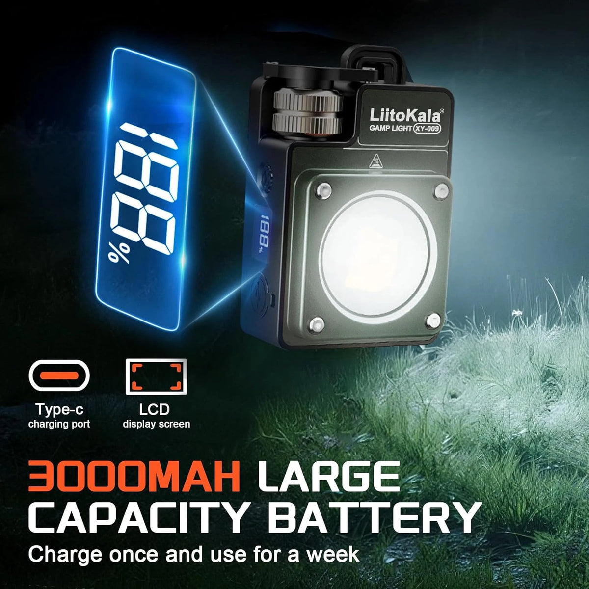 LiitoKala New Keychain Light 120-3500LM Rechargeable Flashlight Multifunctional Portable 3000mAh Battery Work Light