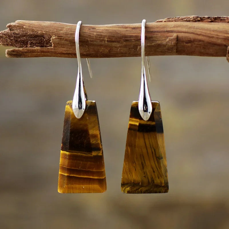 Bohemian Emperor Stone Geometric Pendant Earring Popular Natural Stone Jewelry Earrings for Women Luxury Boho Original earring