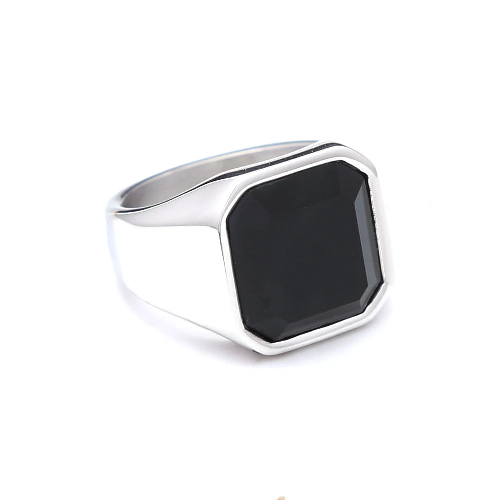 Gothic Vintage Dragon Claw Ring Punk Hip Hop Stainless Steel Black Stone Rings For Men Women Fashion Party Jewelry Accessories