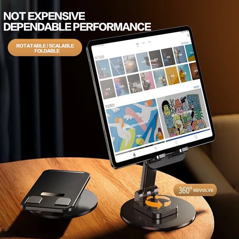 360 Degrees Rotable Metal Desk Mobile Phone Holder Stand For iPhone Xiaomi iPad Adjustable Desktop Tablet Table Cell Phone Stand