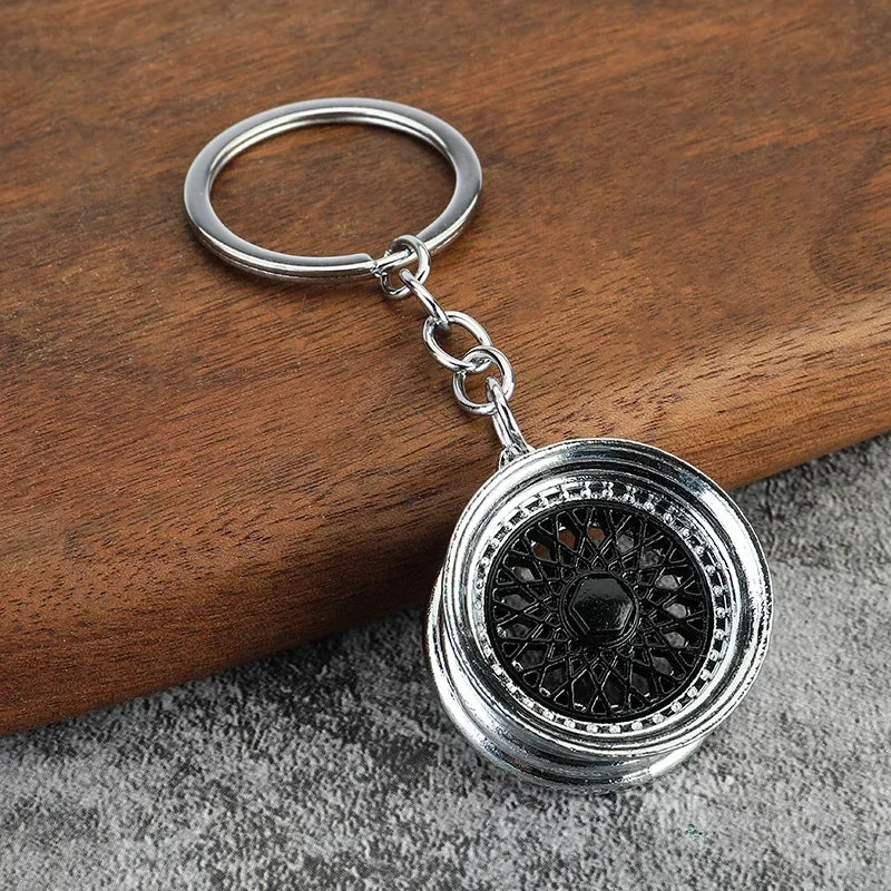 Creative Gear Head Keychain Speed Gearbox Keyring for Car Key Turbo Hub Brake Disc Pendant Shock Absorber Keys Holder Chain Ring