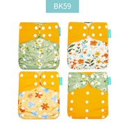 Happyflute New Desig Hot Sale 4Pcs OS Pocket Diaper Washable&Reusable Absorbent Ecological Diaper Cover Adjustable Baby Nappy