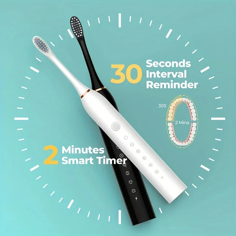 Six-Speed Automatic Electric Toothbrush Adult & Children's Universal Soft Bristle Charging Smart Toothbrush for All Ages