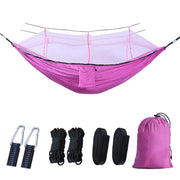 Lightweight Portable Outdoor Camping Hammock with Mosquito Net High Strength Parachute Fabric Hanging Bed Hunting Sleeping Swing