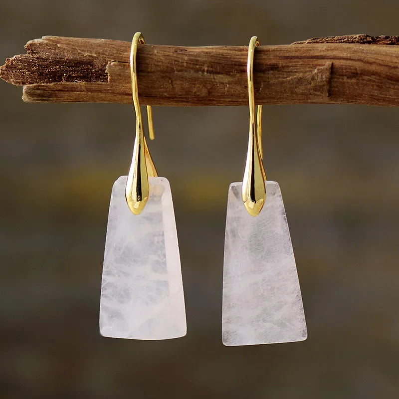 Bohemian Emperor Stone Geometric Pendant Earring Popular Natural Stone Jewelry Earrings for Women Luxury Boho Original earring